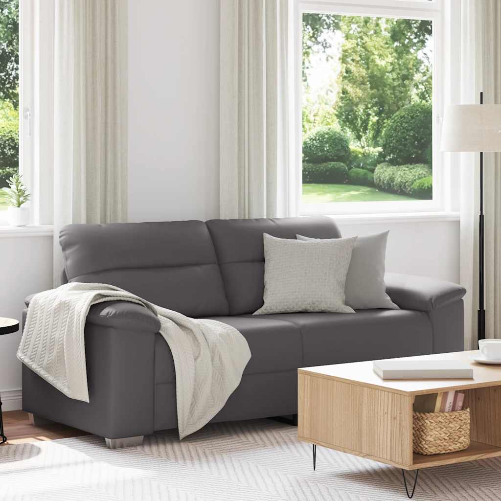 Canapé 2 places gris 180x81x84 cm en similicuir - XIOS