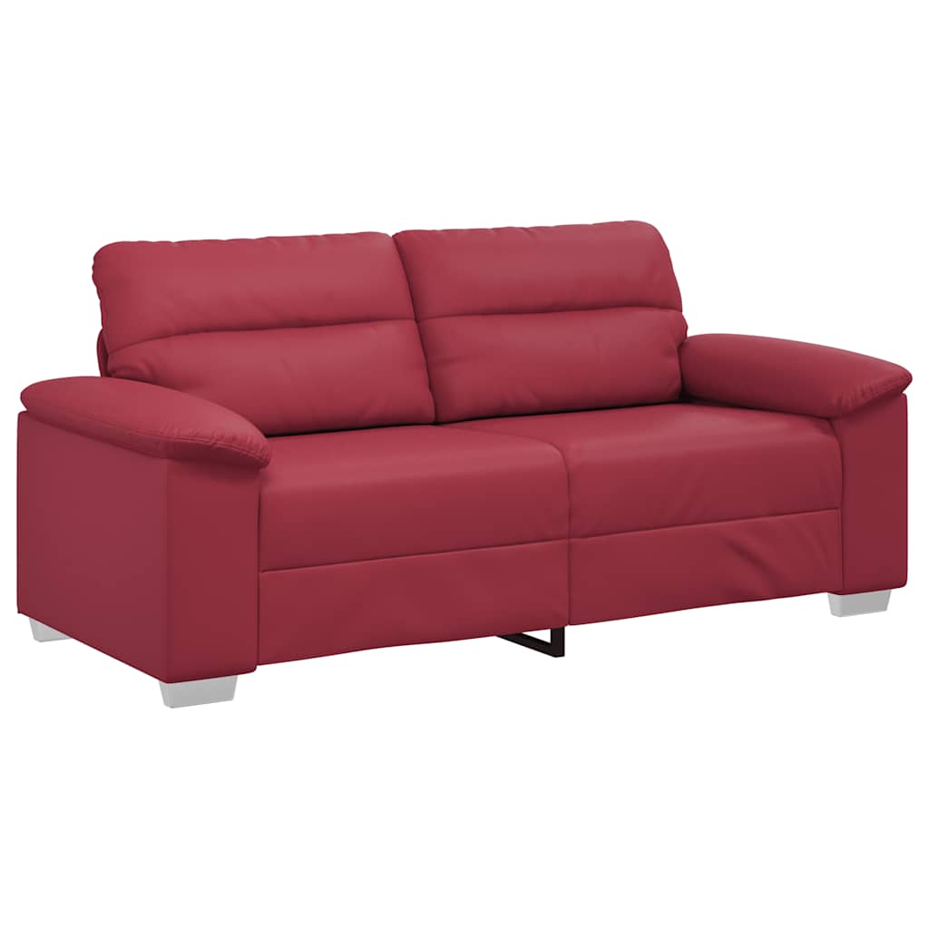 Canapé 2 places rouge bordeaux 180x81x84 cm en similicuir - XIOS