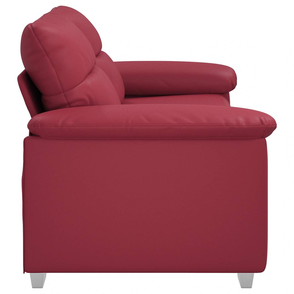 Canapé 2 places rouge bordeaux 180x81x84 cm en similicuir - XIOS