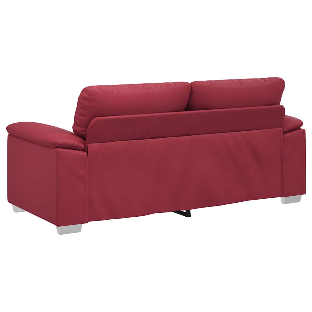 Canapé 2 places rouge bordeaux 180x81x84 cm en similicuir - XIOS