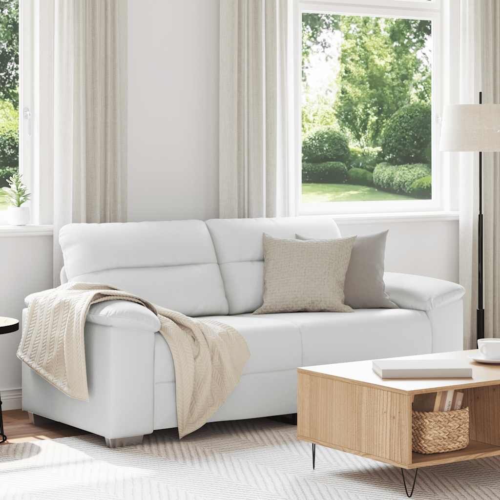 Canapé 2 places blanc 180x81x84 cm en similicuir - XIOS
