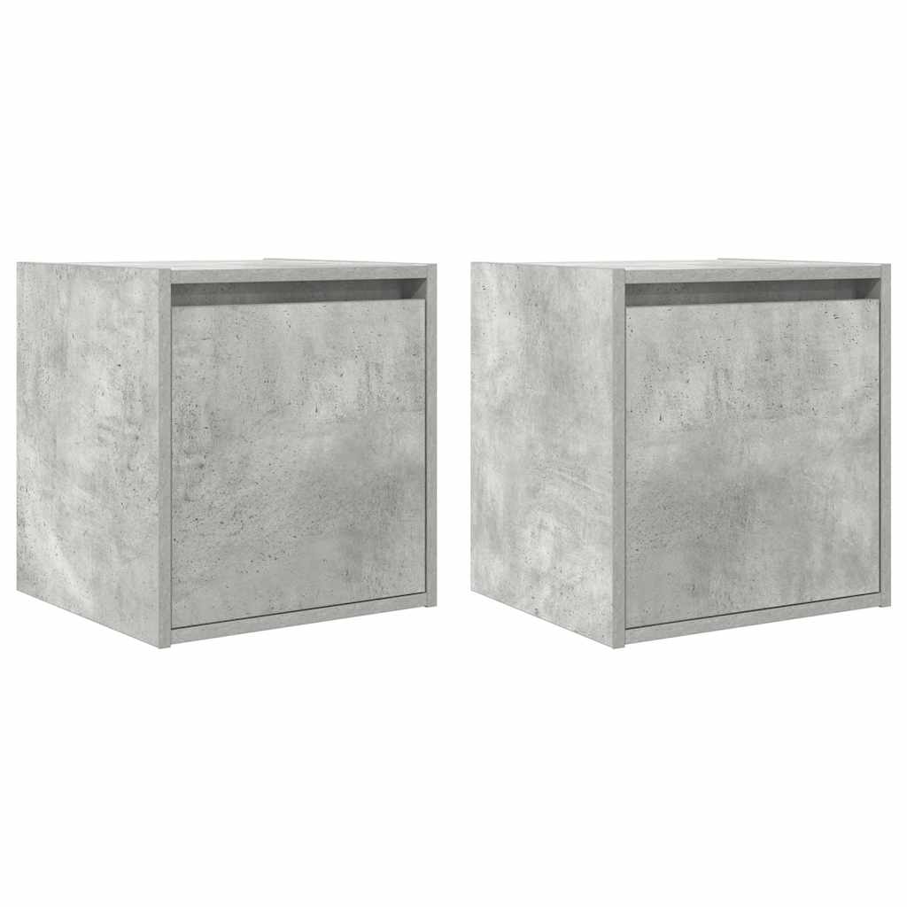 Tables de chevet murales 2 pcs gris béton 38x34x40 cm - XIOS