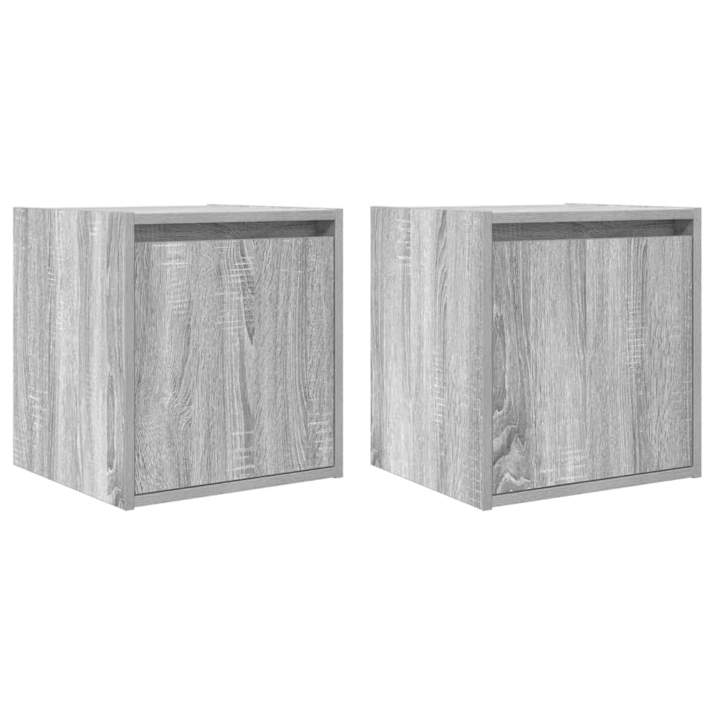 Tables de chevet murales 2 pcs sonoma gris 38x34x40 cm - XIOS