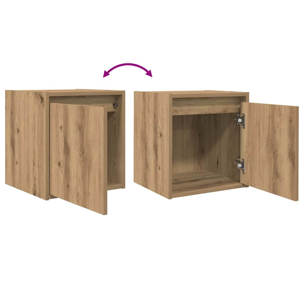 Tables de chevet murales 2 pcs chêne artisanal 38x34x40 cm - XIOS
