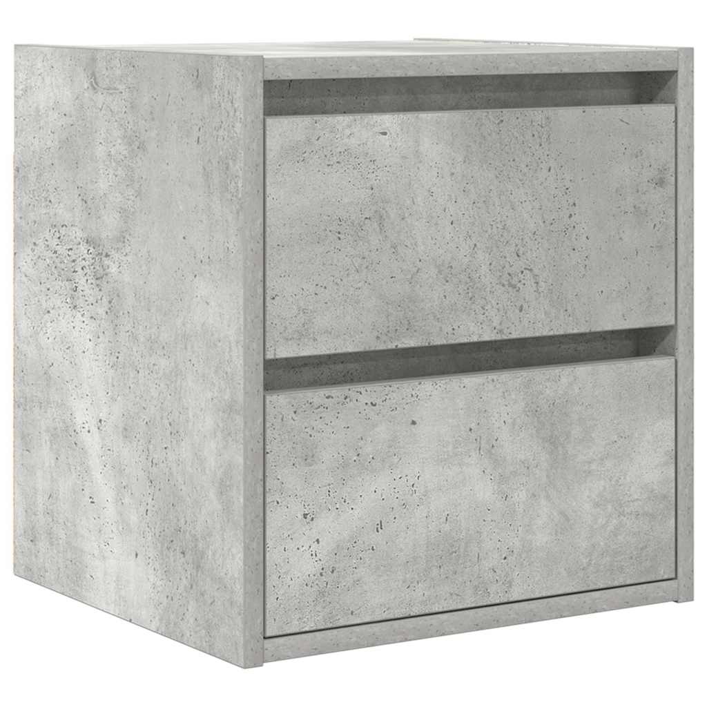 Table de chevet murale gris béton 38x34x40 cm