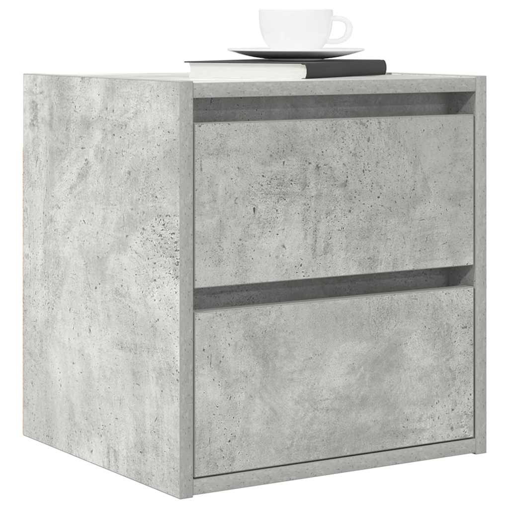 Table de chevet murale gris béton 38x34x40 cm