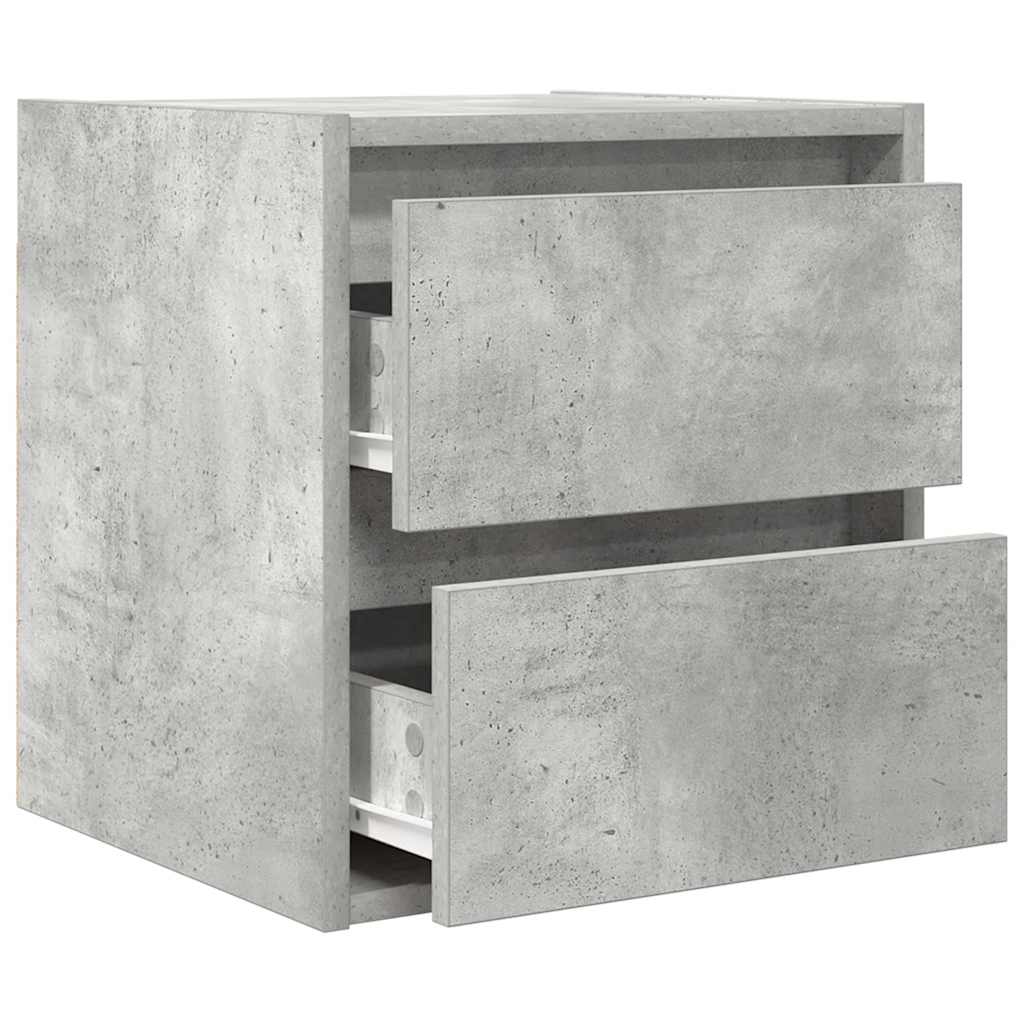 Table de chevet murale gris béton 38x34x40 cm