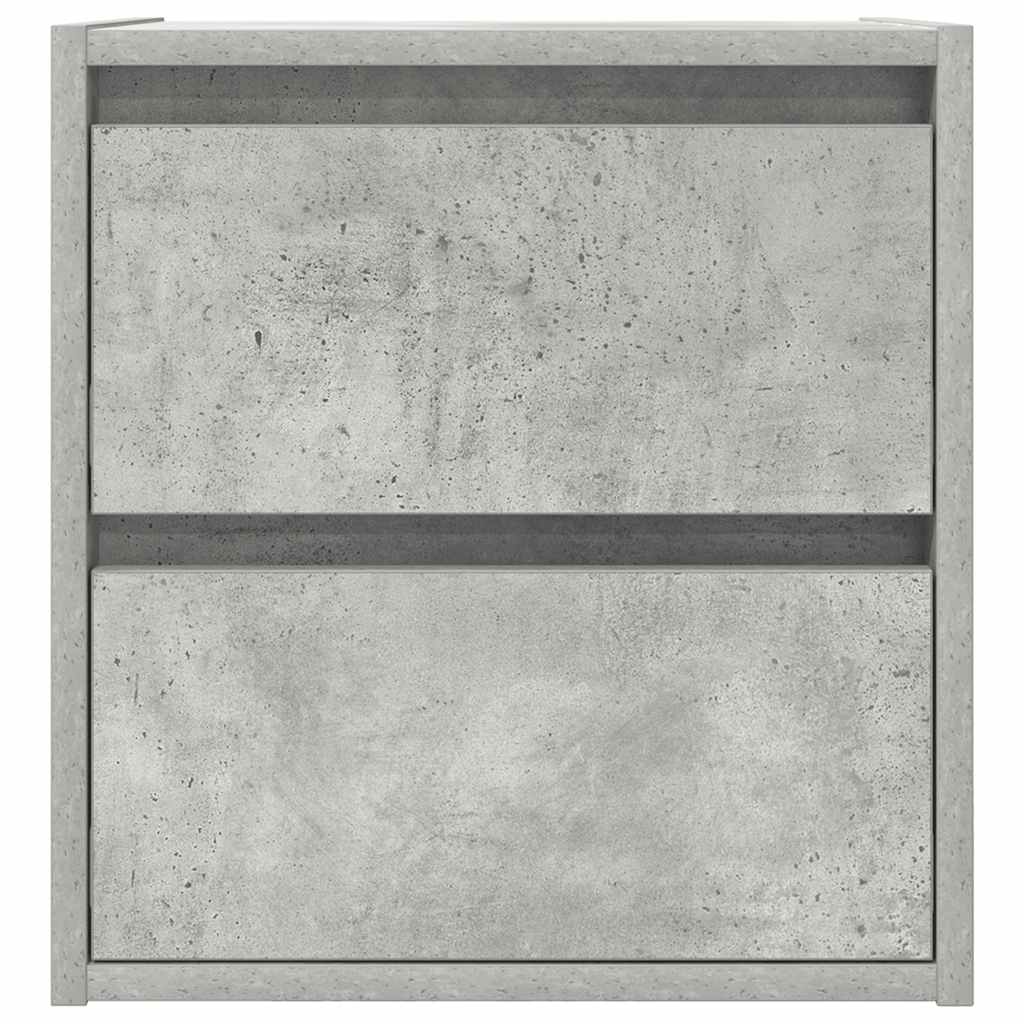 Table de chevet murale gris béton 38x34x40 cm
