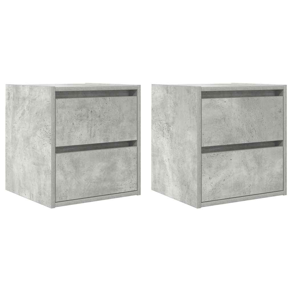Tables de chevet murales 2 pcs gris béton 38x34x40 cm - XIOS