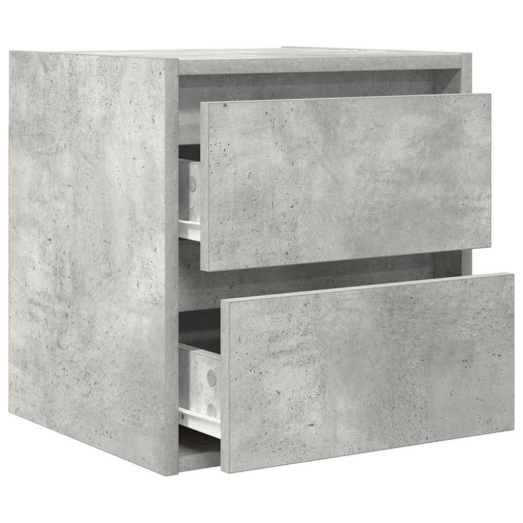Tables de chevet murales 2 pcs gris béton 38x34x40 cm - XIOS