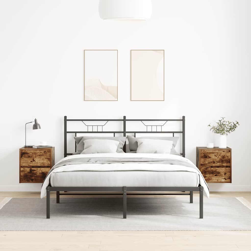 Tables de chevet murales 2 pcs chêne fumé 38x34x40 cm - XIOS