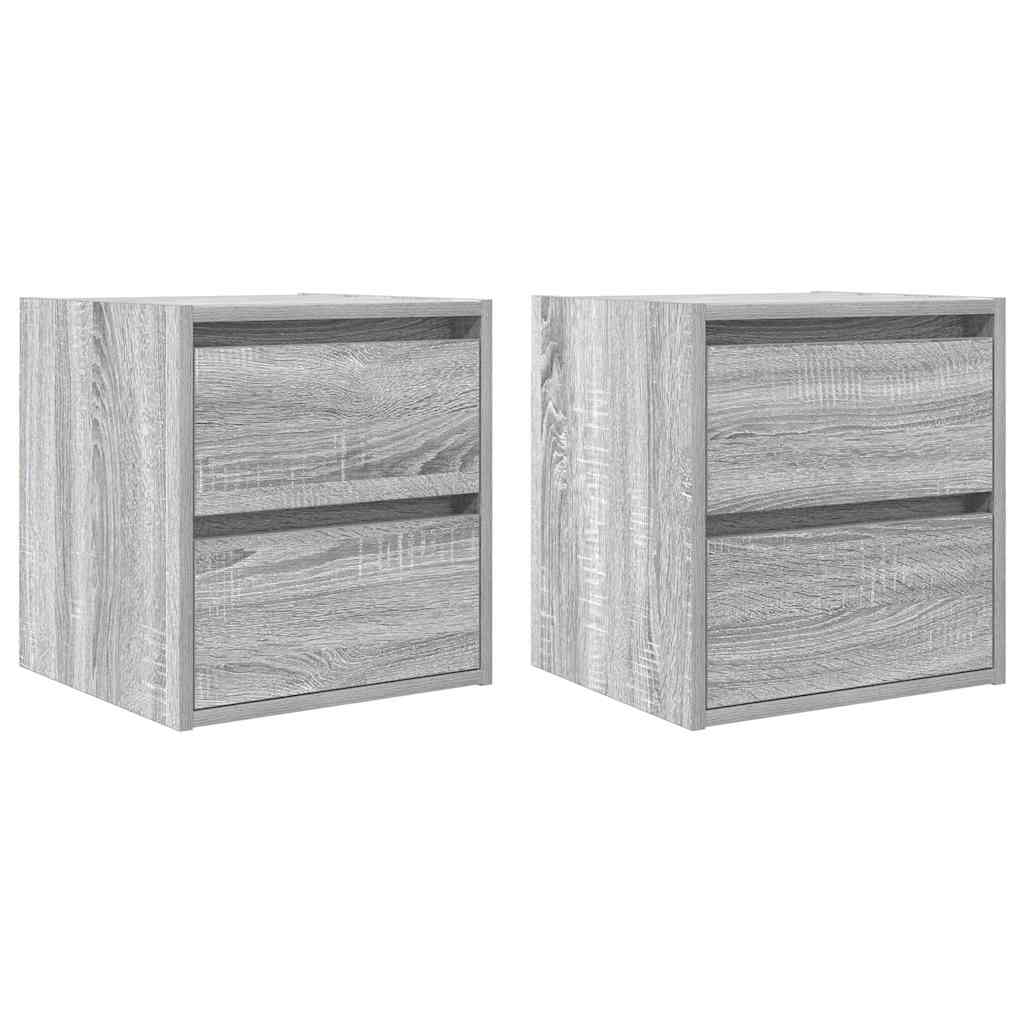 Tables de chevet murales 2 pcs sonoma gris 38x34x40 cm - XIOS
