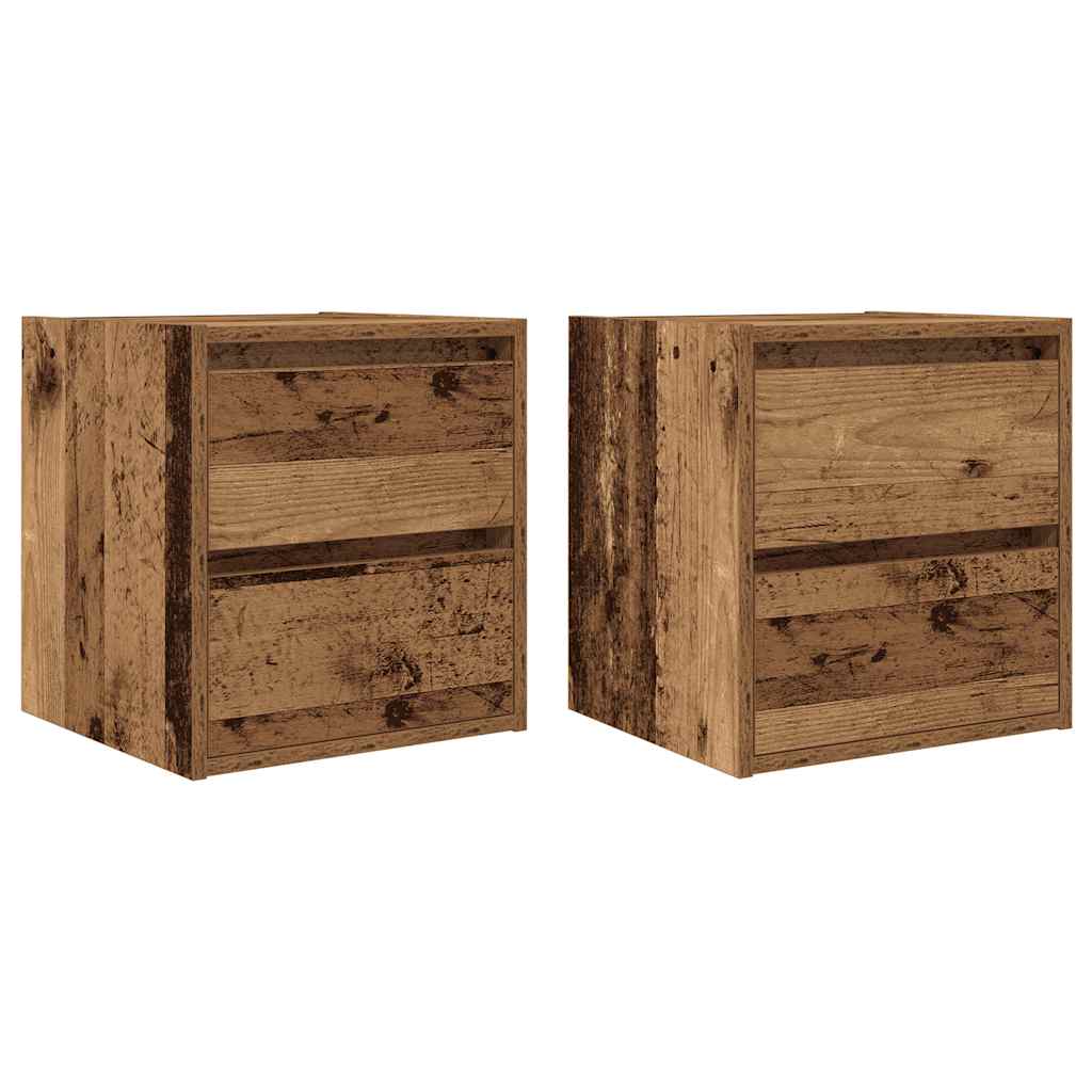 Tables de chevet murales 2 pcs vieux bois 38x34x40 cm - XIOS