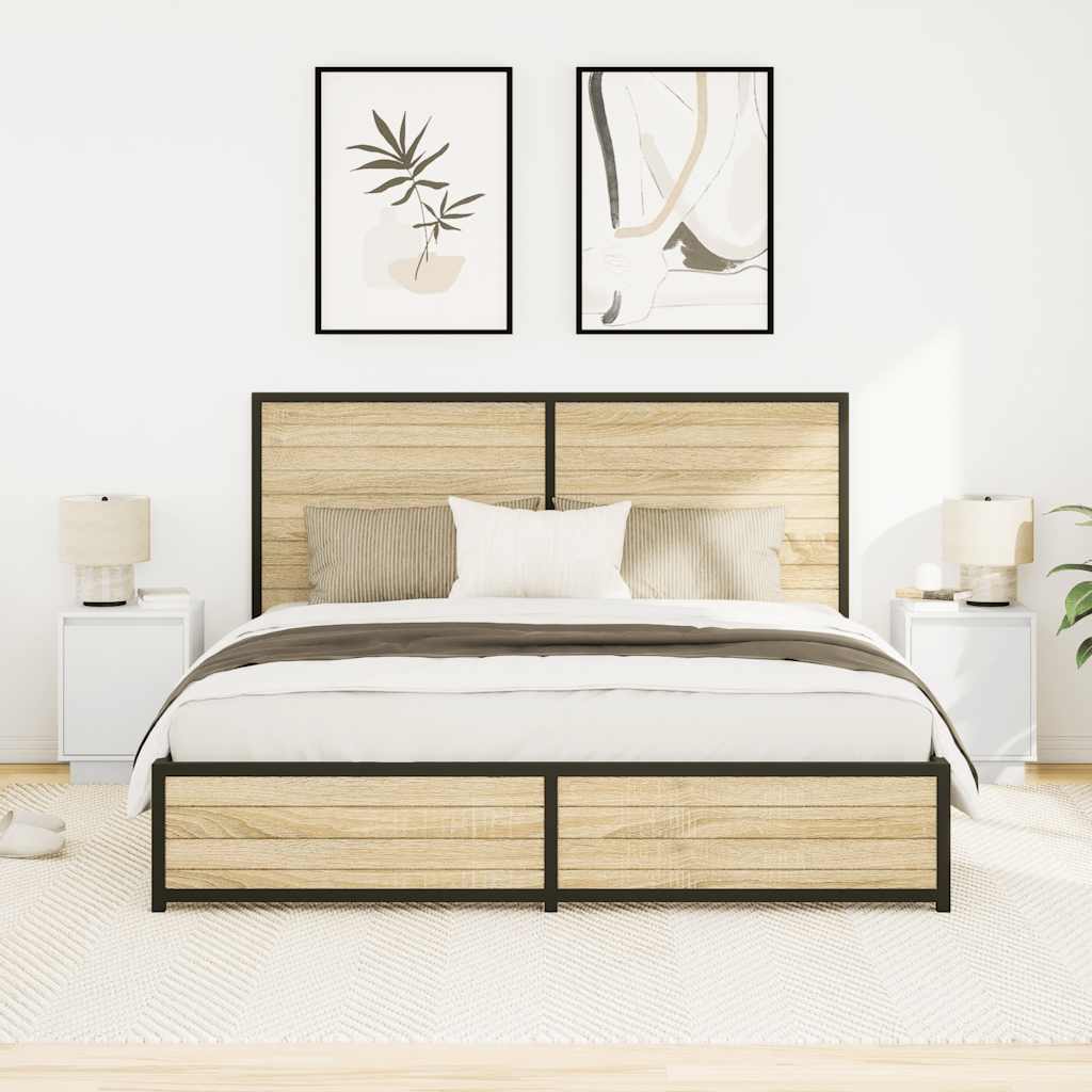 Tables de chevet avec lumières LED 2 pcs blanc 38x34x50 cm - XIOS