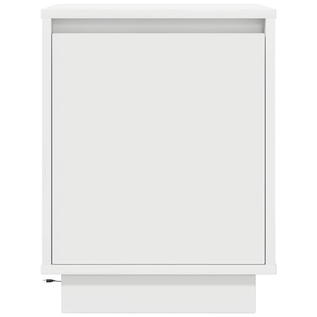 Tables de chevet avec lumières LED 2 pcs blanc 38x34x50 cm - XIOS