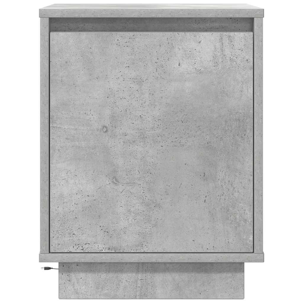 Table de chevet avec lumières LED gris béton 38x34x50 cm - XIOS