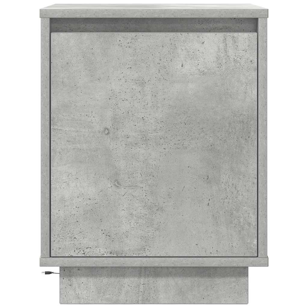 Tables de chevet avec lumières LED 2 pcs gris béton 38x34x50 cm - XIOS