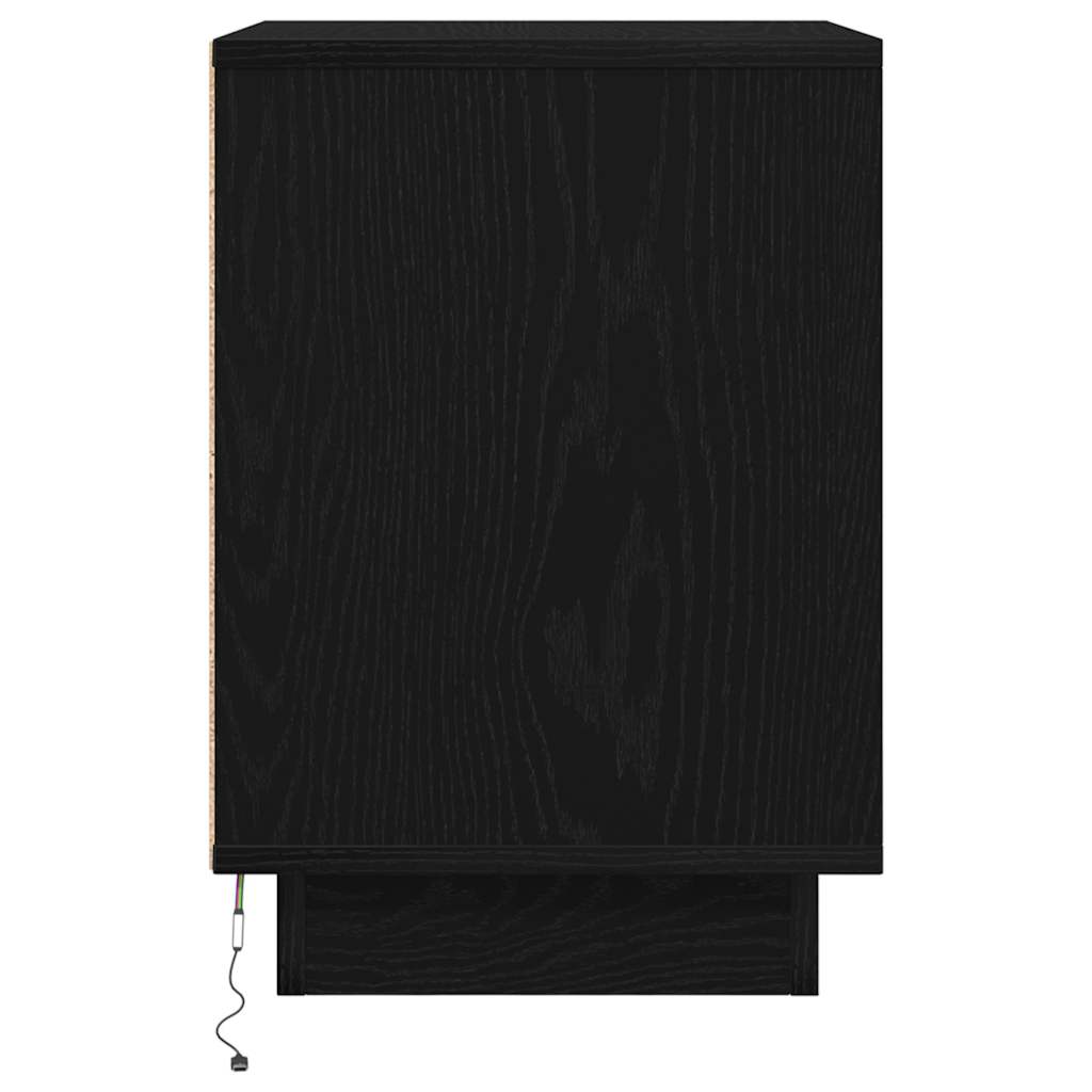 Table de chevet avec lumières LED noir 38x34x50 cm - XIOS