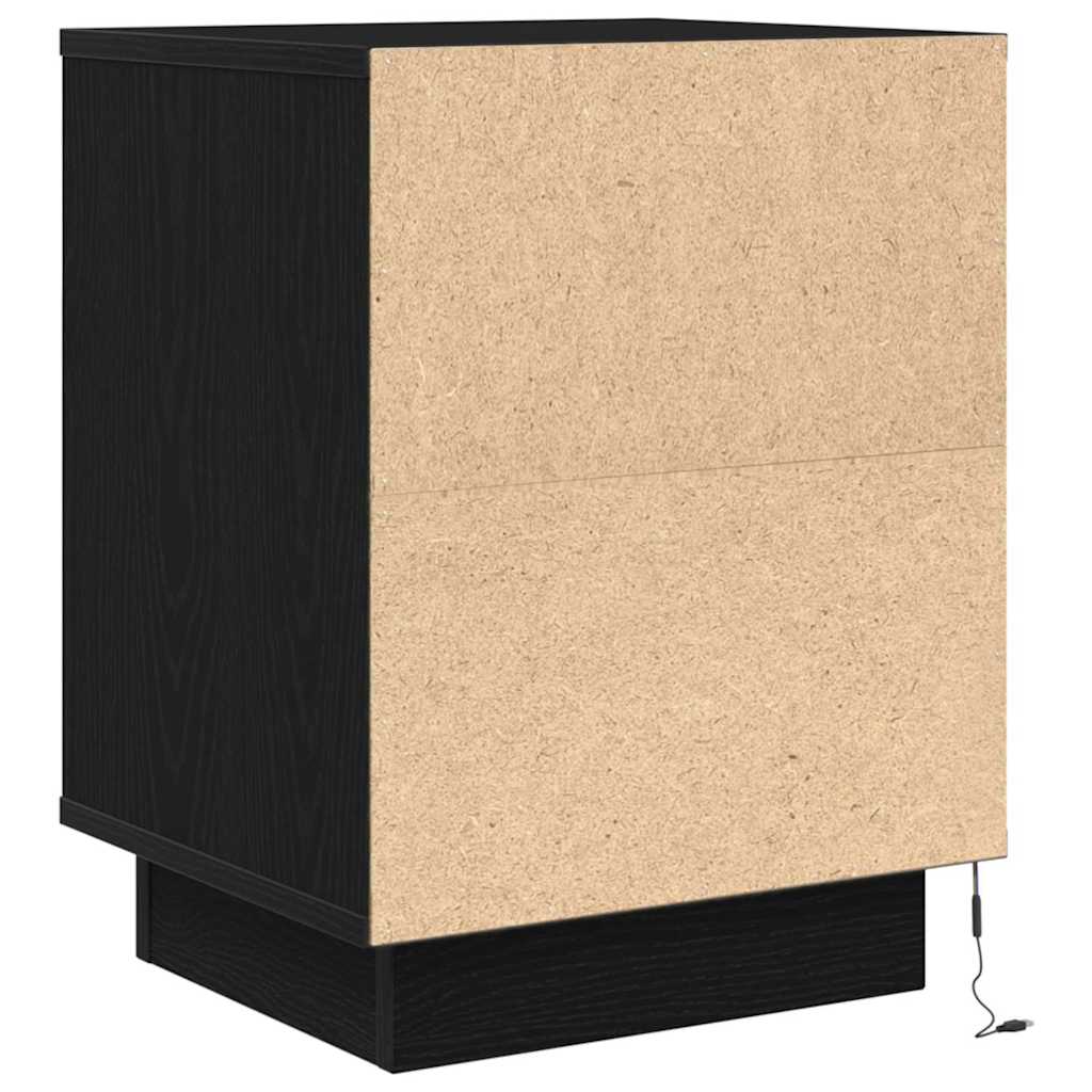 Table de chevet avec lumières LED noir 38x34x50 cm - XIOS