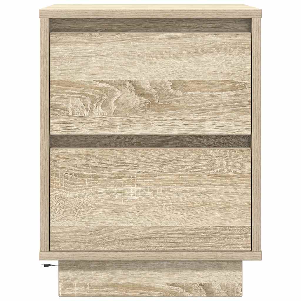 Table de chevet avec lumières LED chêne sonoma 38x34x50 cm - XIOS
