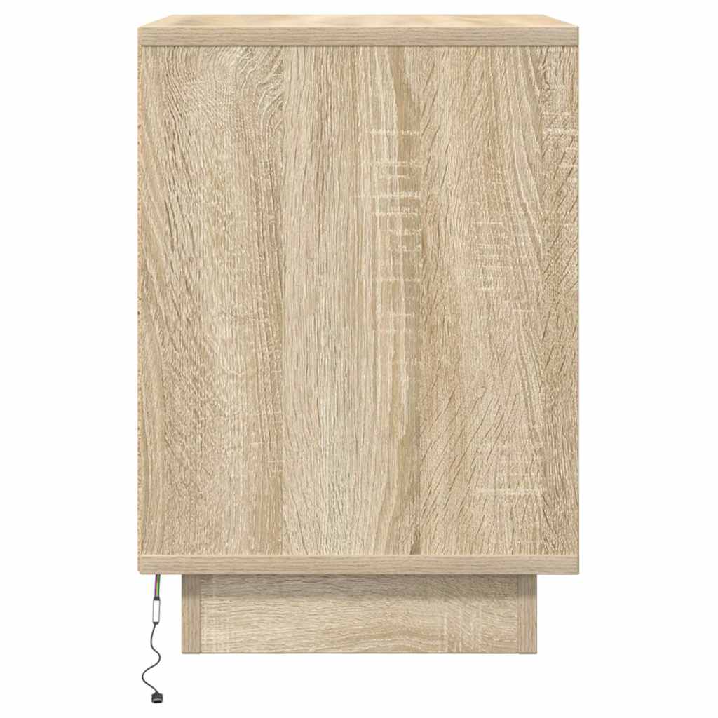 Table de chevet avec lumières LED chêne sonoma 38x34x50 cm - XIOS