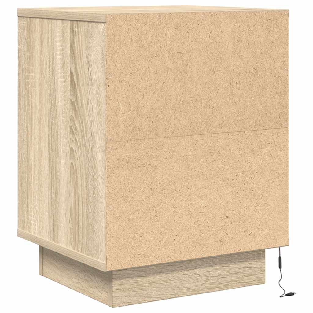 Table de chevet avec lumières LED chêne sonoma 38x34x50 cm - XIOS