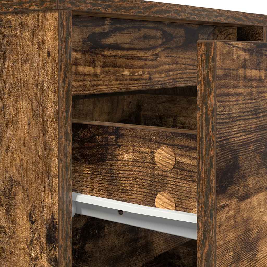 Table de chevet avec lumières LED chêne fumé 38x34x50 cm - XIOS