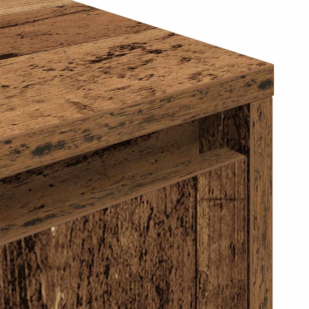 Table de chevet avec lumières LED vieux bois 38x34x50 cm - XIOS