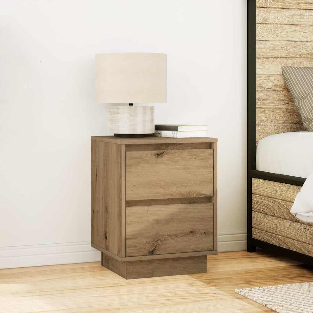 Armoires de chevet lumières LED 2pcs chêne artisanal 38x34x50cm - XIOS