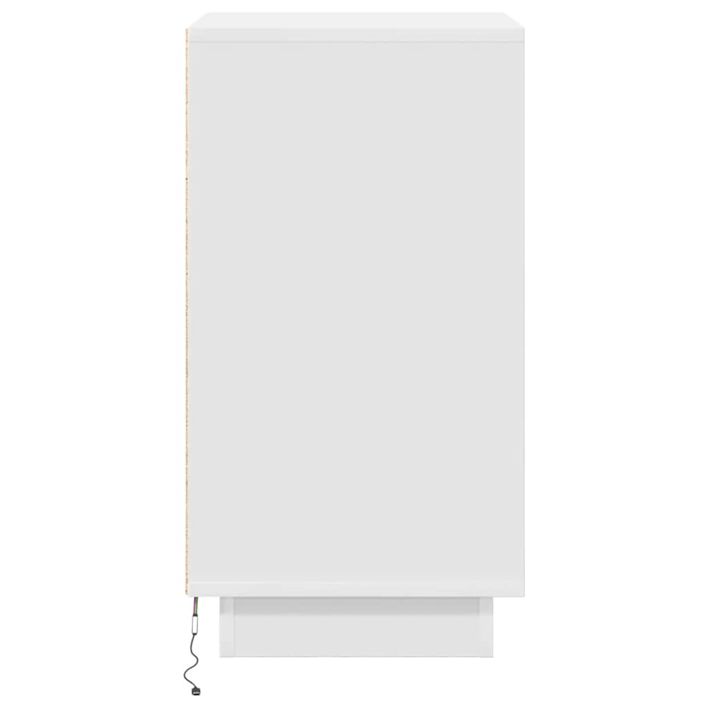 Table de chevet avec lumières LED blanc 38x34x65 cm