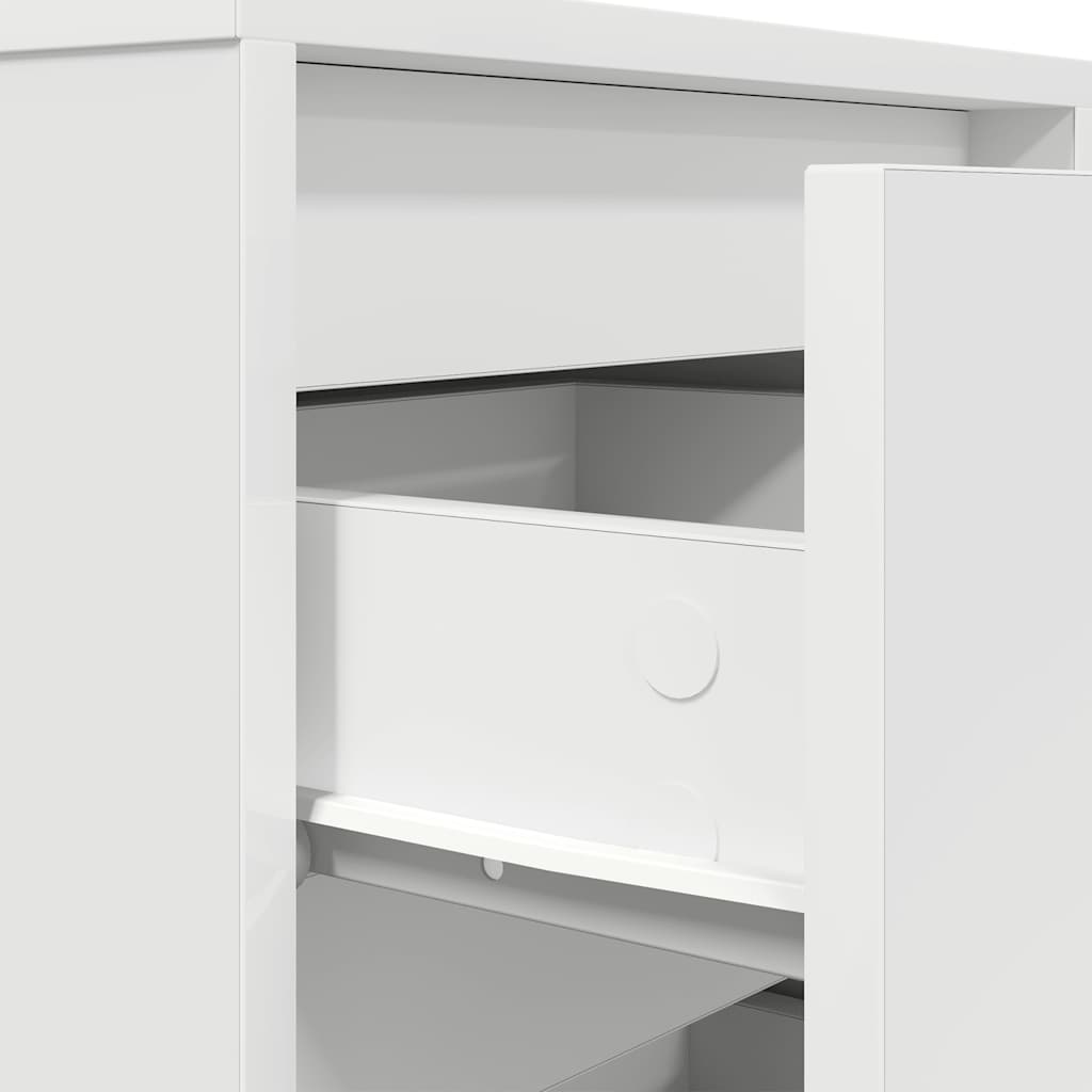 Table de chevet avec lumières LED blanc 38x34x65 cm