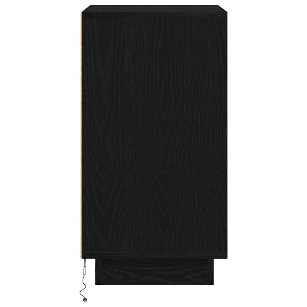 Table de chevet avec lumières LED noir 38x34x65 cm - XIOS