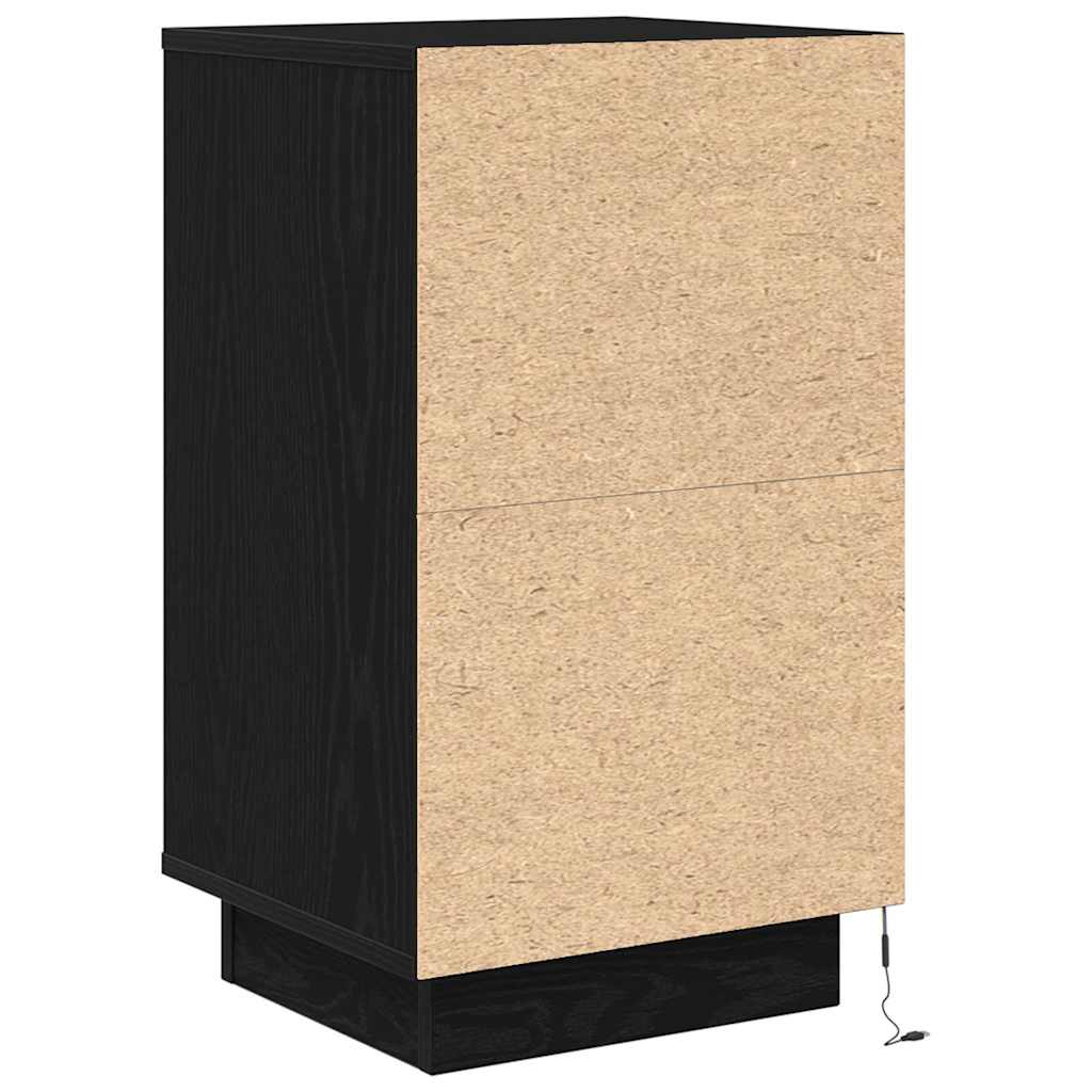 Table de chevet avec lumières LED noir 38x34x65 cm - XIOS