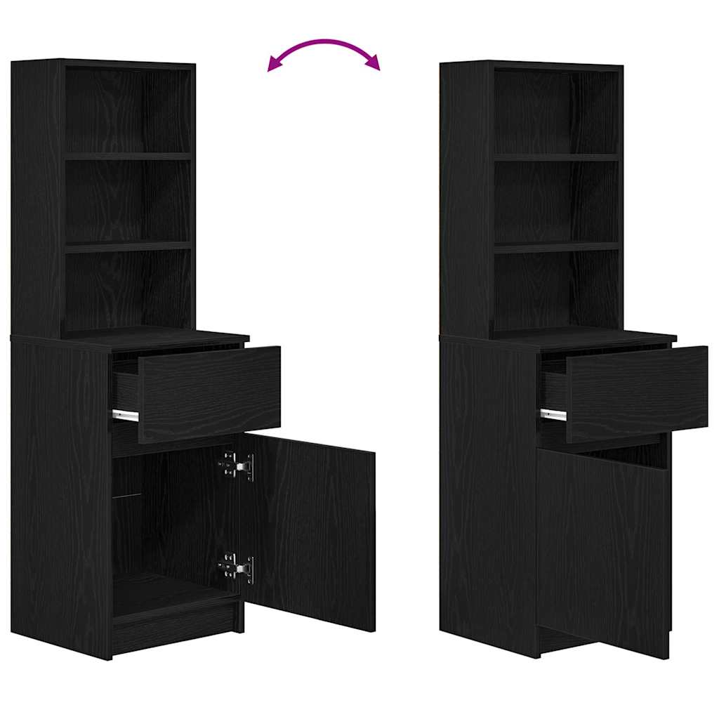 Table de chevet noir 39x35x125 cm bois d’ingénierie - XIOS