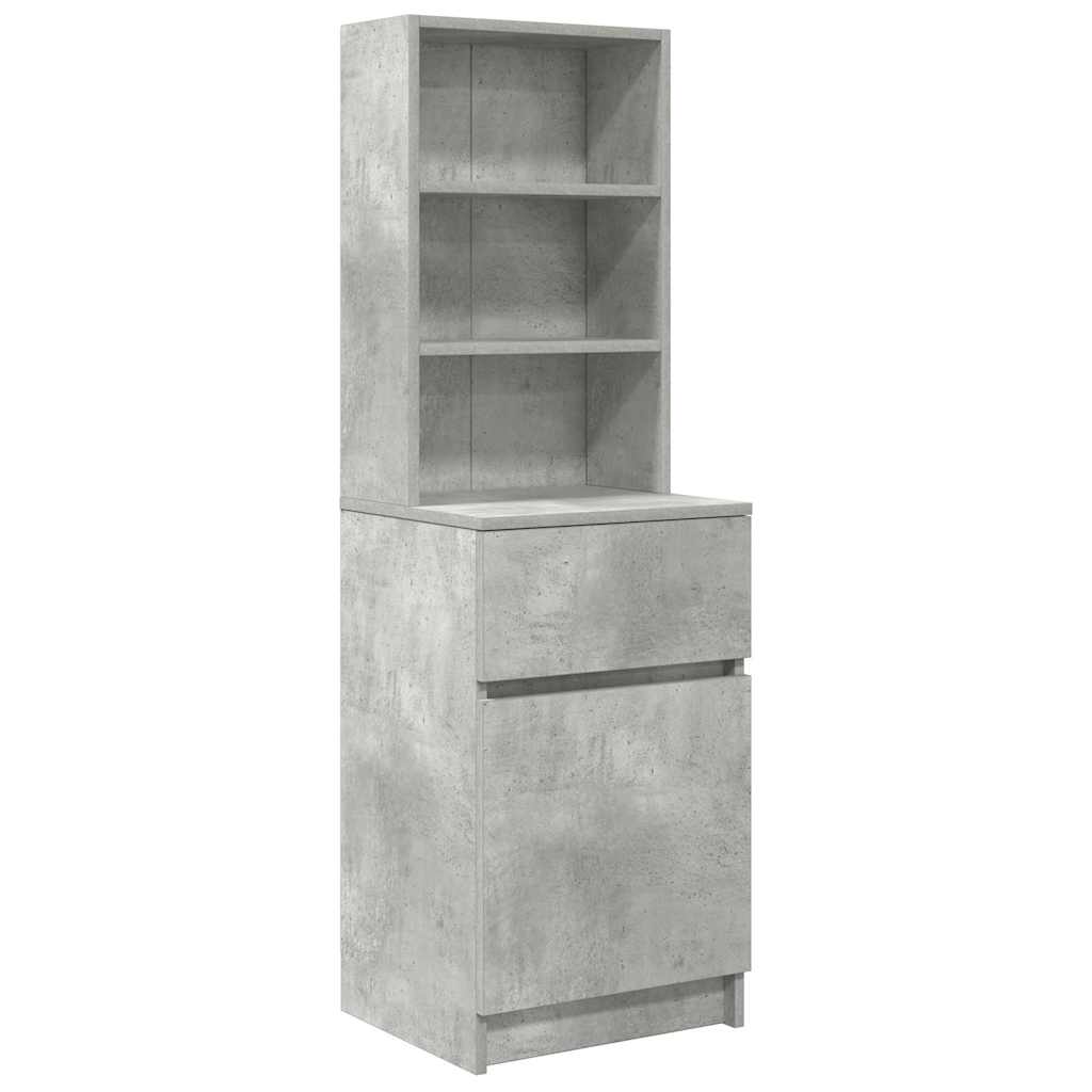 Table de chevet gris béton 39x35x125 cm bois d’ingénierie - XIOS