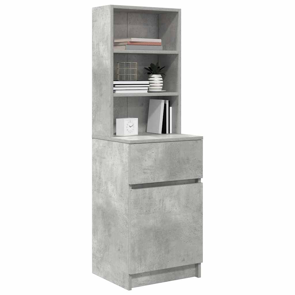Table de chevet gris béton 39x35x125 cm bois d’ingénierie - XIOS