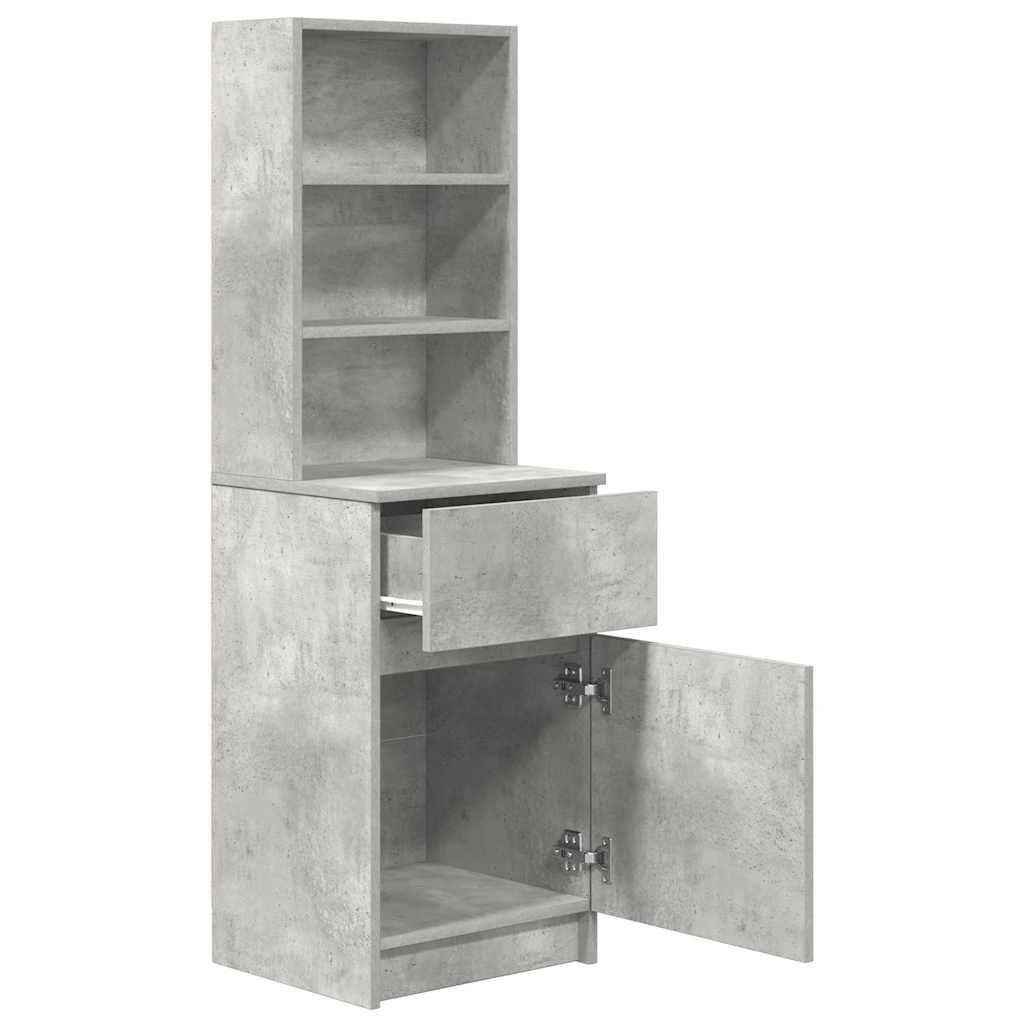 Table de chevet gris béton 39x35x125 cm bois d’ingénierie - XIOS