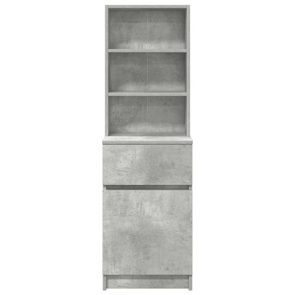 Table de chevet gris béton 39x35x125 cm bois d’ingénierie - XIOS