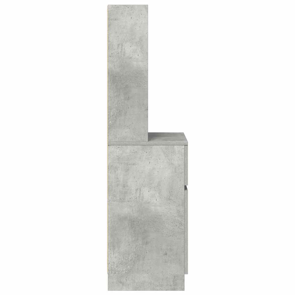 Table de chevet gris béton 39x35x125 cm bois d’ingénierie - XIOS