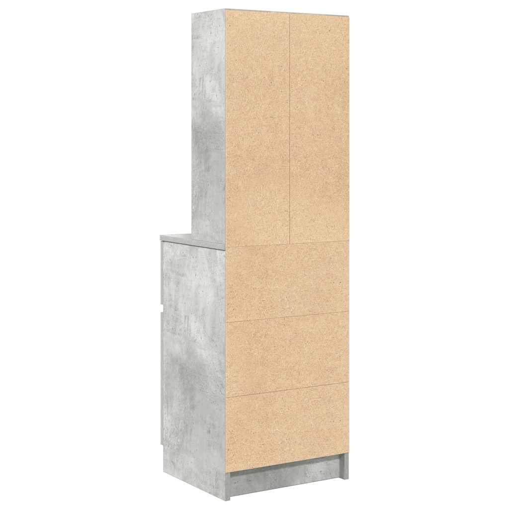 Table de chevet gris béton 39x35x125 cm bois d’ingénierie - XIOS