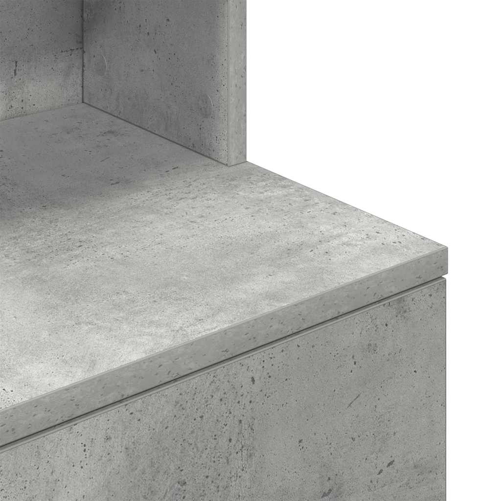 Table de chevet gris béton 39x35x125 cm bois d’ingénierie - XIOS