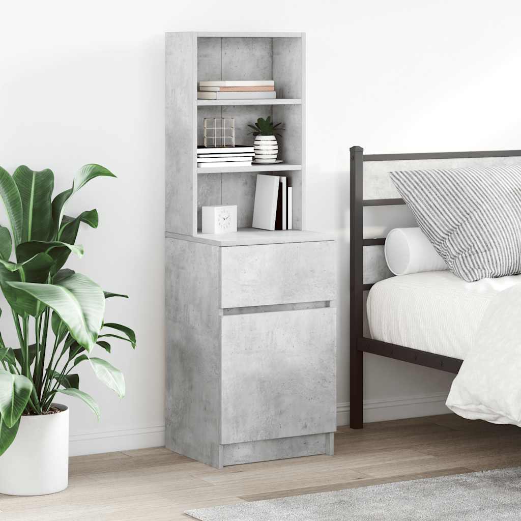 Table de chevet gris béton 39x35x125 cm bois d’ingénierie - XIOS