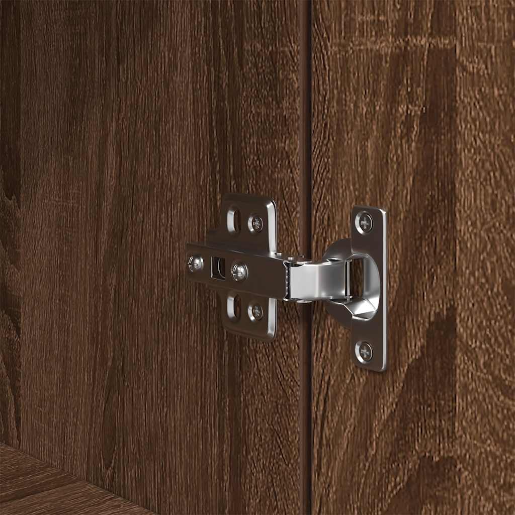 Table de chevet chêne marron 39x35x125 cm bois d'ingénierie - XIOS