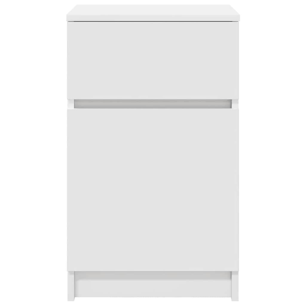 Table de chevet blanc 39x35x65 cm bois d’ingénierie