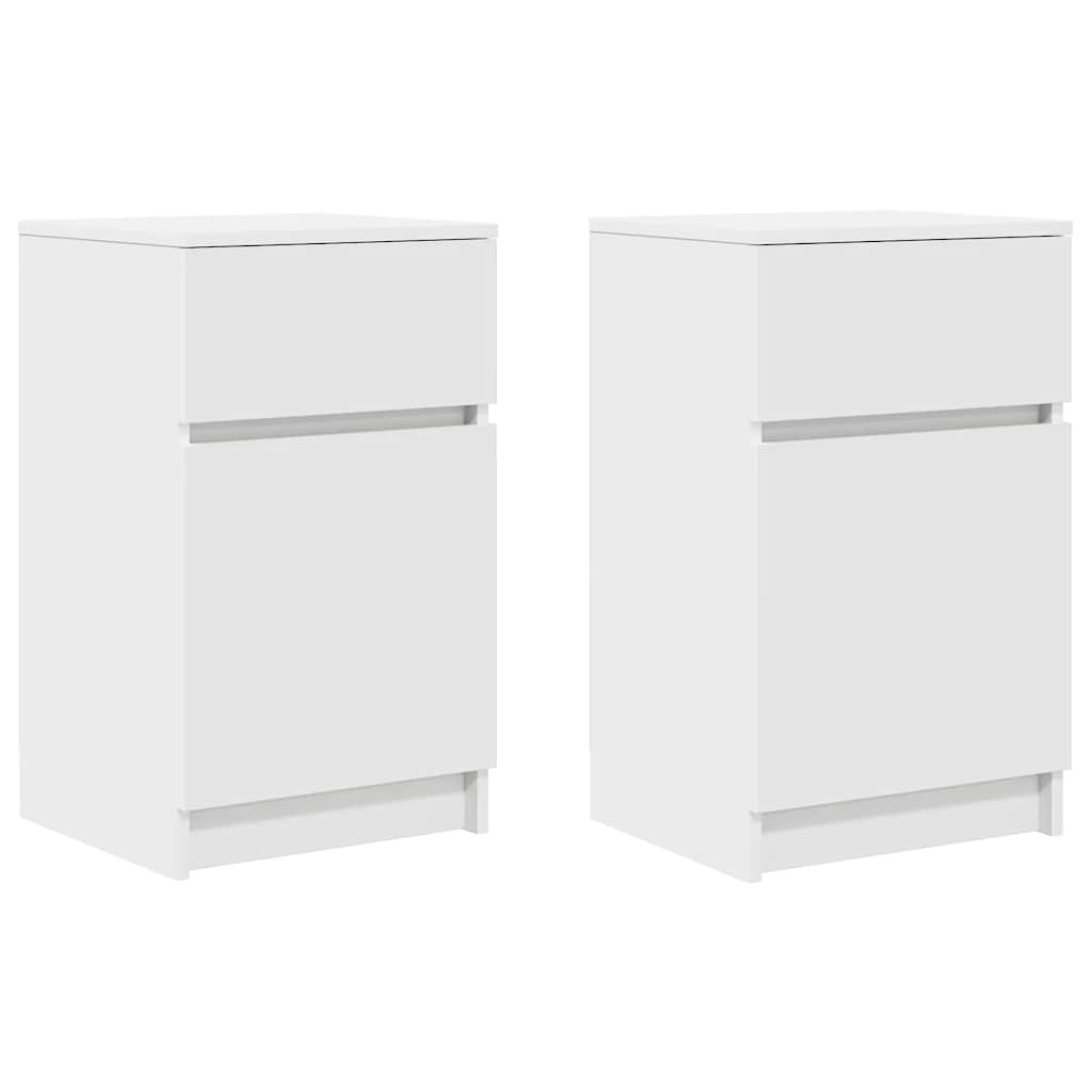 Tables de chevet 2 pcs blanc 39x35x65 cm bois d’ingénierie - XIOS