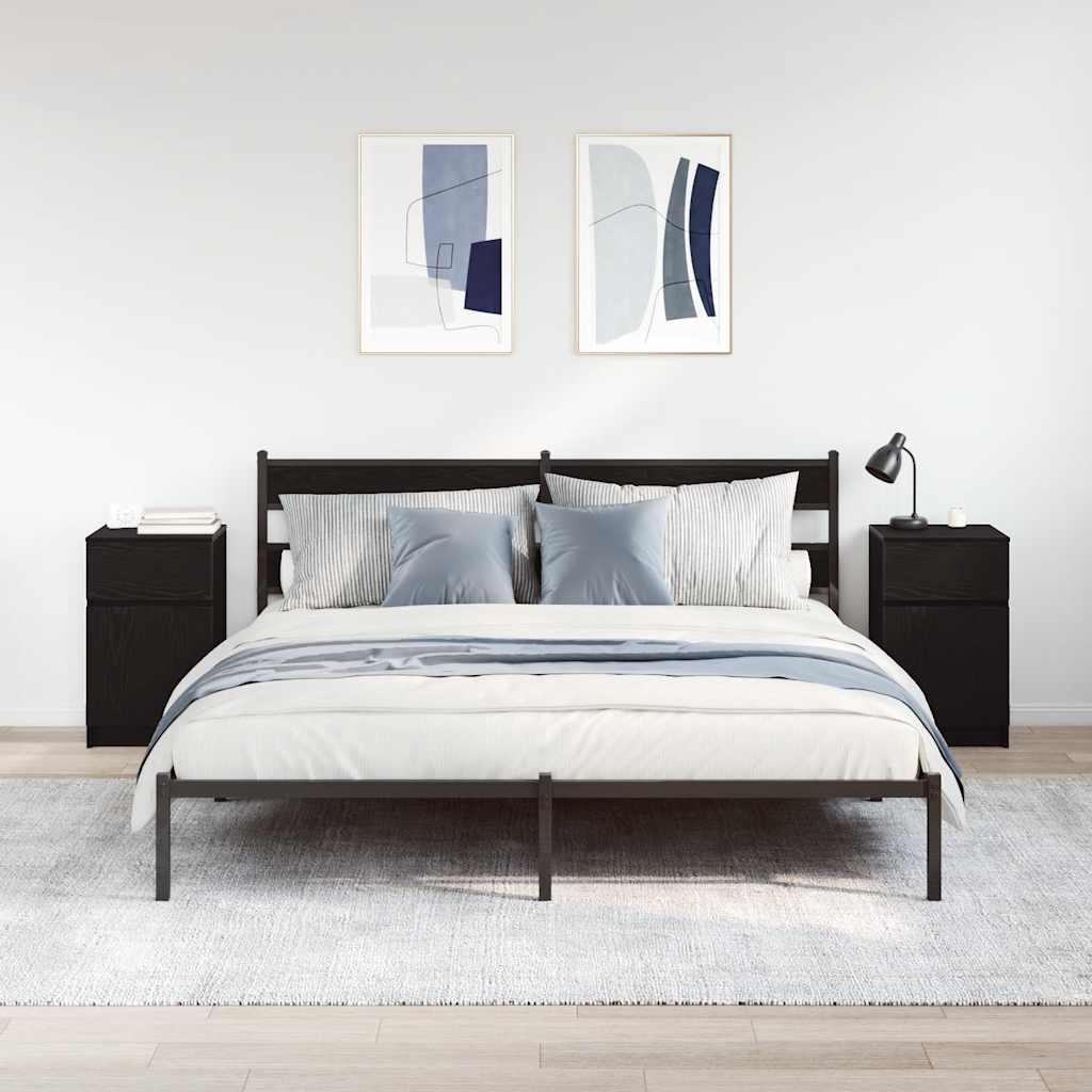 Tables de chevet 2 pcs noir 39x35x65 cm bois d’ingénierie