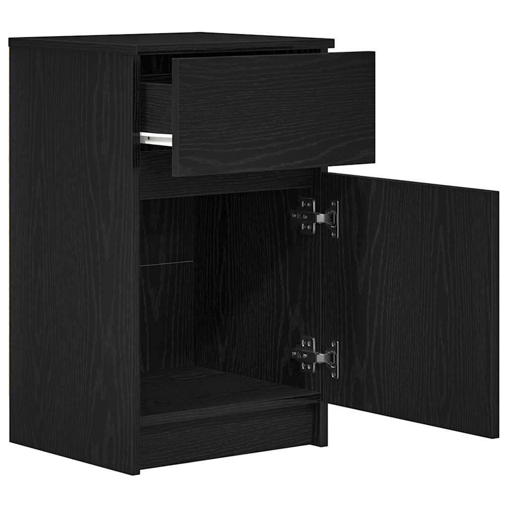 Tables de chevet 2 pcs noir 39x35x65 cm bois d’ingénierie