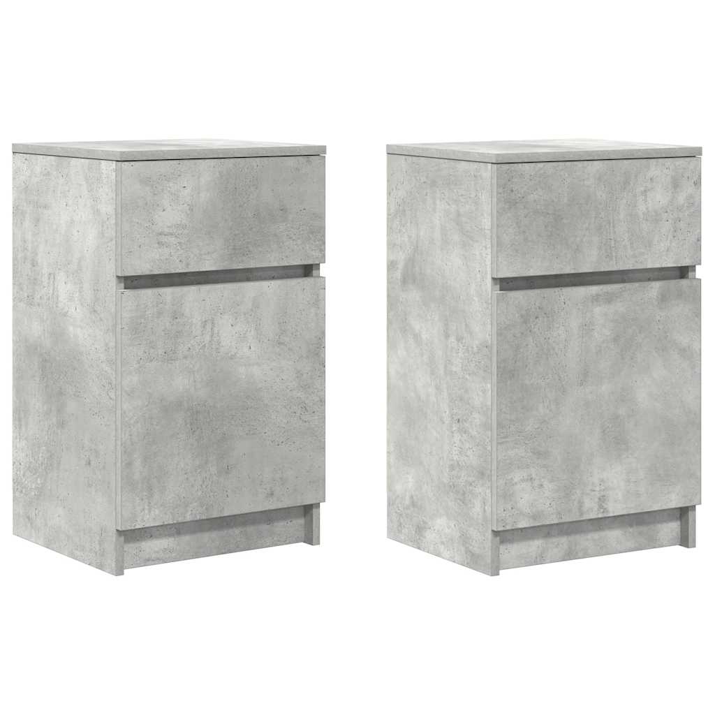 Tables de chevet 2 pcs gris béton 39x35x65 cm bois ingénierie - XIOS