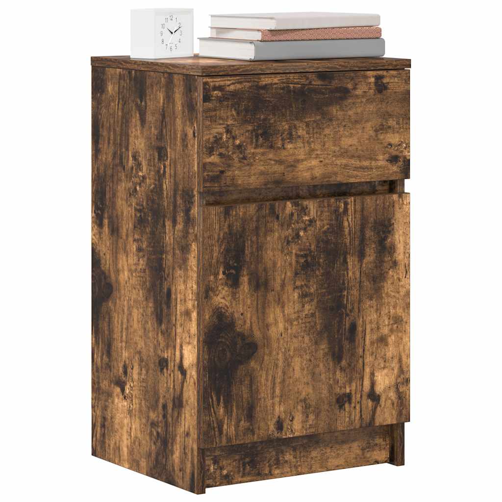 Tables de chevet 2 pcs chêne fumé 39x35x65 cm bois d'ingénierie - XIOS