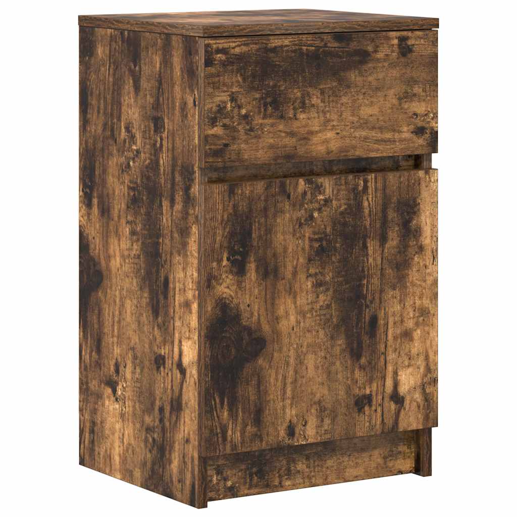 Tables de chevet 2 pcs chêne fumé 39x35x65 cm bois d'ingénierie - XIOS
